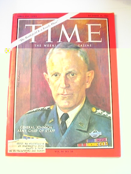 TIME Magazine,12/10/65,Gen.Johnson Army Chief