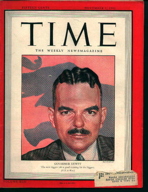 Time-11/01/43-Governor Dewey on Cover!