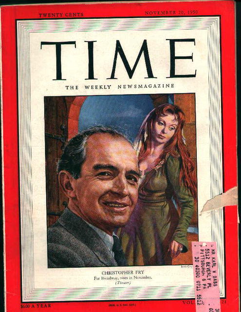 Time-11/20/50- Christopher Fry on Cover!