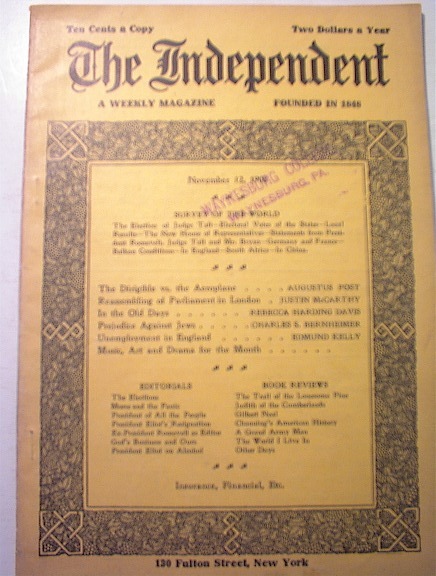 The Independent,1908,Prejudice Against Jews