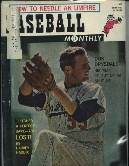 BASEBALL Monthly, Don Drysdale, 6/62