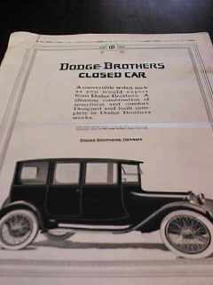 The Youths Companion Dec 1916 Dodge Ad