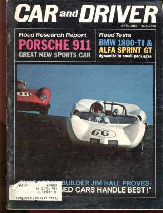 Car & Driver April 1965 Porsche 911, BMW more