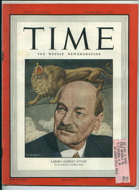 TIME, Labor's Clement Attlee, 2/6/50