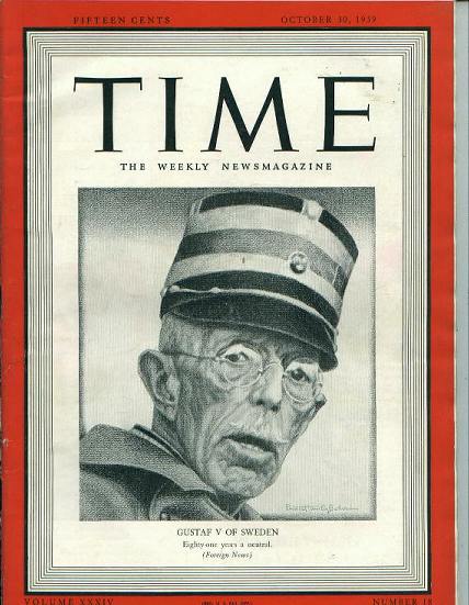 TIME, Sweden's King Gustav V, 10/30/39