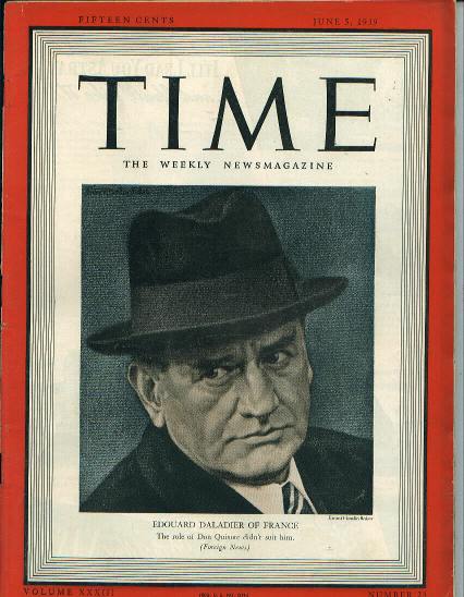 TIME, France's Edouard Daladier, 6/5/39