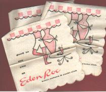 Set of 3 Cocktail Napkins Eden Roc Hotel 1960