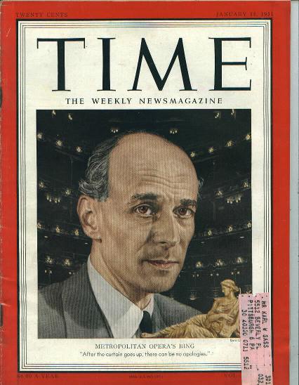 TIME, Met Opera's Rudolf Bing, 1/15/51