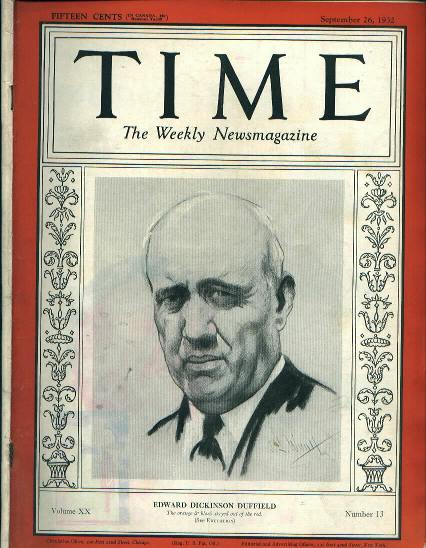 TIME, Princeton's Edward D. Duffield, 9/26/32