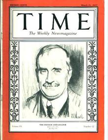 TIME, Fr. Ambassador Paul Claudel, 3/21/27