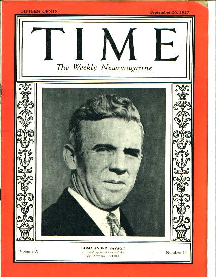 TIME, Commander Howard Paul Savage, 9/26/27