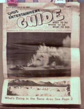 Reno Nevada Entertainment Guide July 1958