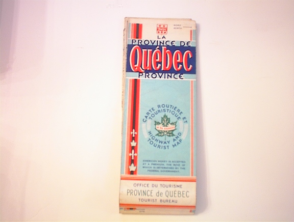 c1950's Quebec Highway and Tourist Map