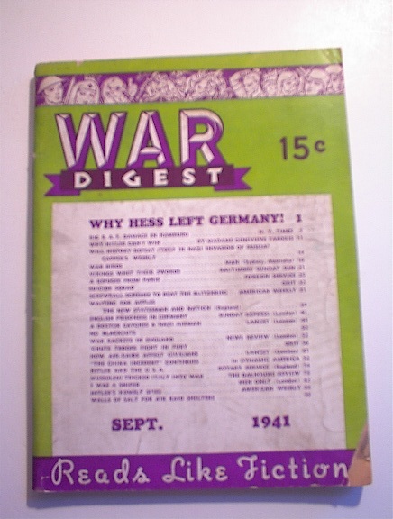 War Digest September.1941,Hess Left Germany