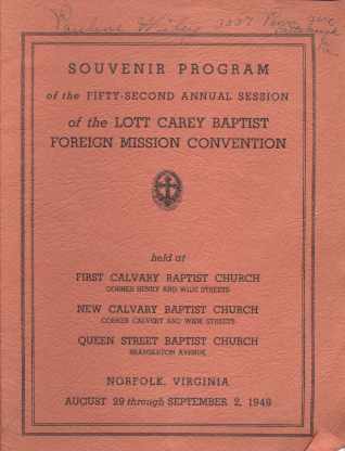 1949 Lott Carey Foreign Mission 52 Convention
