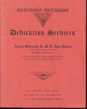 Souvenir Program Avery AME Church 1973 Pgh PA