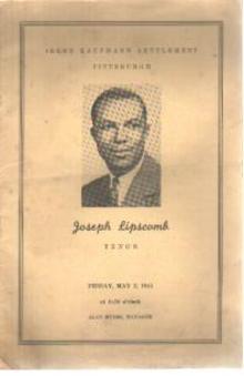 Joseph Lipscomb Tenor 1941 1st Concert Progm