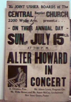 Alter Howard in Concert, Poster 1970s Pgh