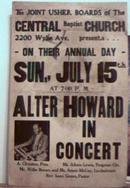 Alter Howard in Concert, Poster 1970s Pgh