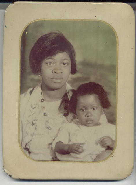 Black Mother w/Child Celluloid Photo c.1920