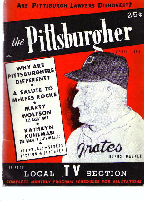 The Pittsburgher, Honus Wagner cover, 1954