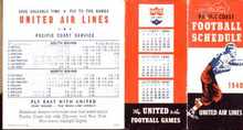 United Airlines Pacific Coast Football 1940