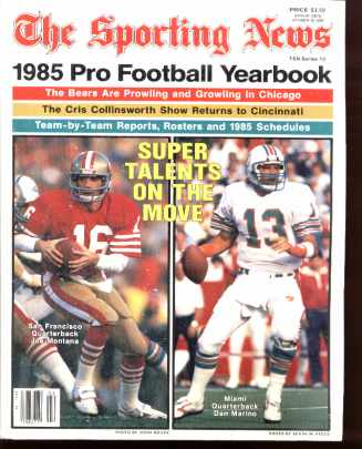 Pro Football yearbook 1985 J Montana D Marino