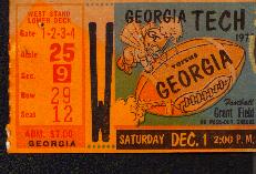 1970s Georgia Tech v. Georgia ticket