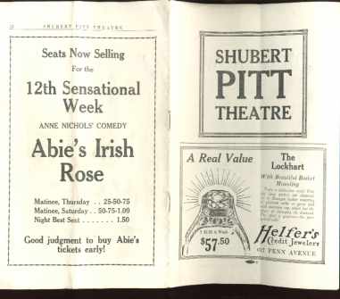 Abie's Irish Rose 1923 program great ads