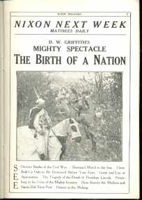 Birth of a Nation D W Griffith 1915 Program