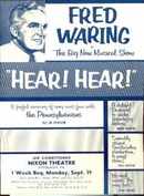 Fred Waring in Hear! Hear! handbill apx 1950