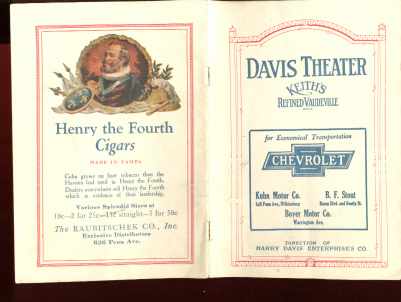 davis theater keiths vaudeville 1923 program