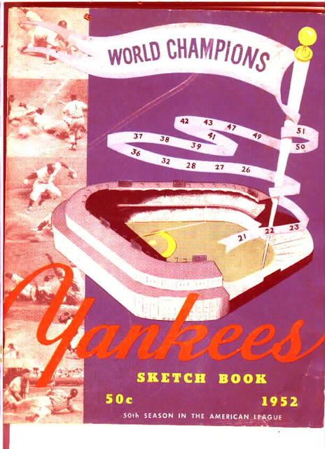 NY Yankees,World Champ-Sketchbook 1952