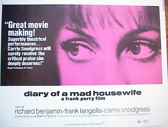DIARY OF A MAD HOUSEWIFE 1970 NICE POSTER