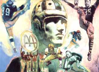 Beautiful Football Illustration 1991 Adams