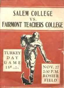 Salem vs Fairmont WV College - Program 1930