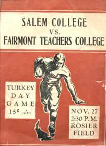 Salem vs Fairmont WV College - Program 1930