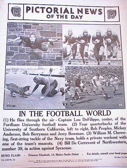 PHOTOS OF THE 1940 FOOTBALL WORLD