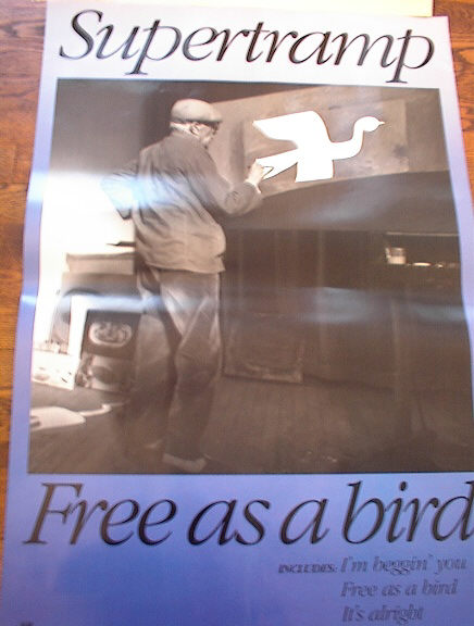SUPERTRAMPS 'FREE AS A BIRD' ALBUM POSTER