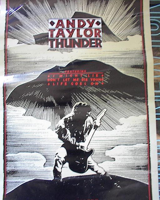 ANDY TAYLOR 'THUNDER 'ALBUM POSTER