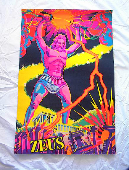 GREAT L@@KING 1970'S ZEUS BALCK LIGHT POSTER
