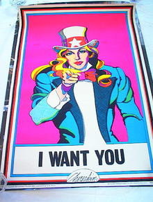 1972 ARTKO STUDIO I WANT YOU BLACK LIGHT POST