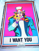 1972 ARTKO STUDIO I WANT YOU BLACK LIGHT POST