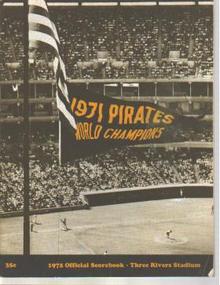 Pirates v Atlanta 71 scorebk 3 Rivers Stadium