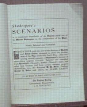 English Society's Shakespere's Scenarios 1914
