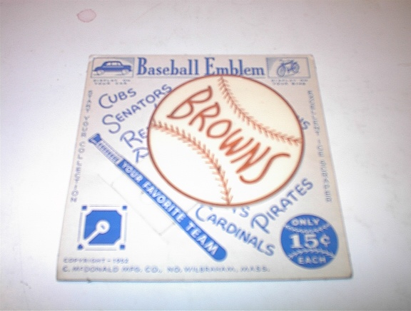 1952 BROWNS Baseball Emblem For Car or Bike