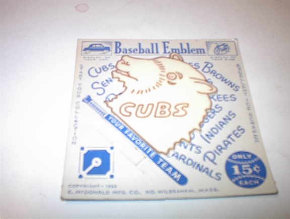 1952 Cubs Baseball Emblem For Car & Bike