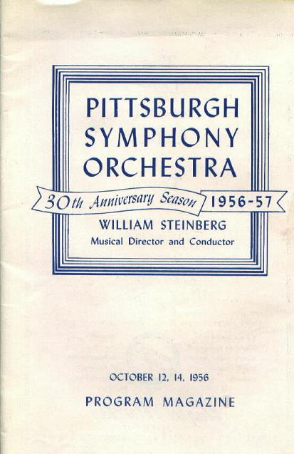 Program, PGH Symphony Orchestra, 10/12,14/56