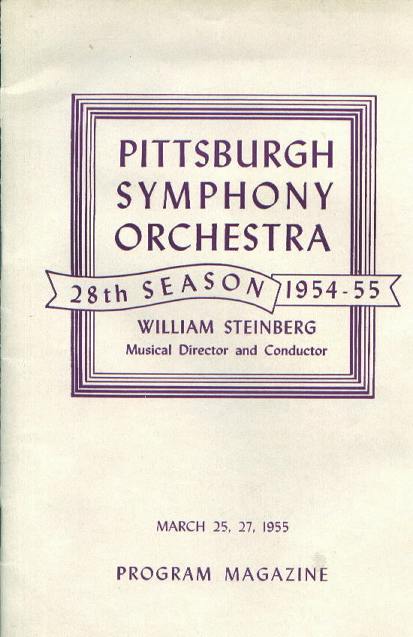 Program, PGH Symphony Orchestra, 3/25,27/55