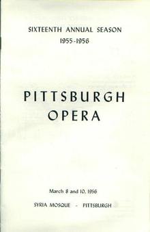 Program, Pittsburgh Opera, 3/8,10/56